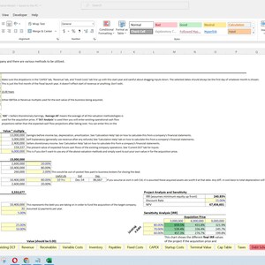 Peut inclure: Une feuille de calcul avec un schéma de couleurs vert, jaune et bleu. La feuille de calcul est intitulée "Hypothèses d'acquisition" et comprend une section pour "Entrées de la société cible".