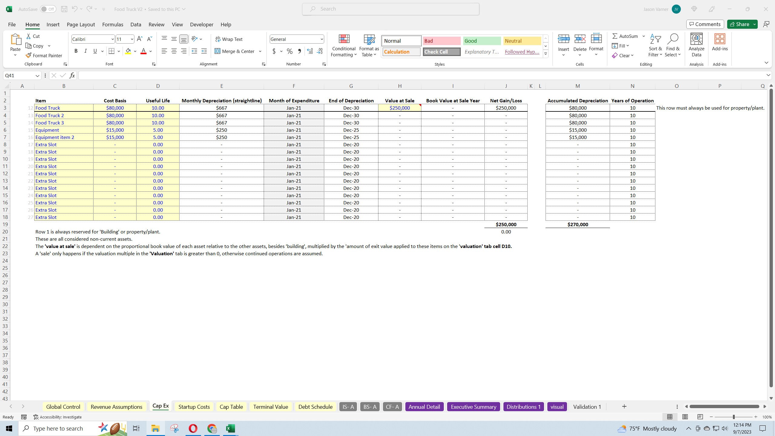 Food Truck Financial Model - Etsy