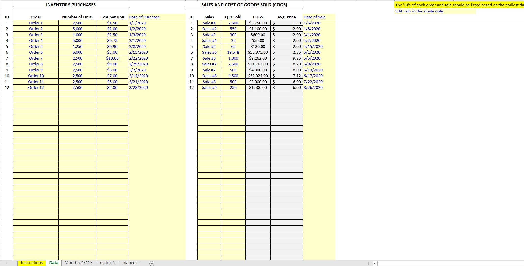 FIFO COGS Calculator - Etsy