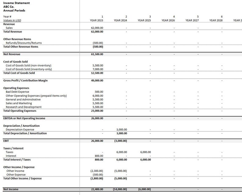 Bookkeeping Template: Includes Income Statement, Balance Sheet ...