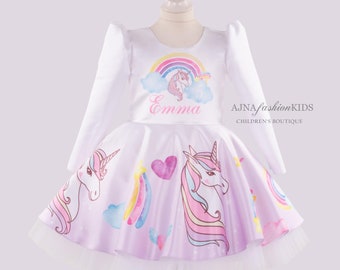 Girls Unicorn Dress - Etsy Israel