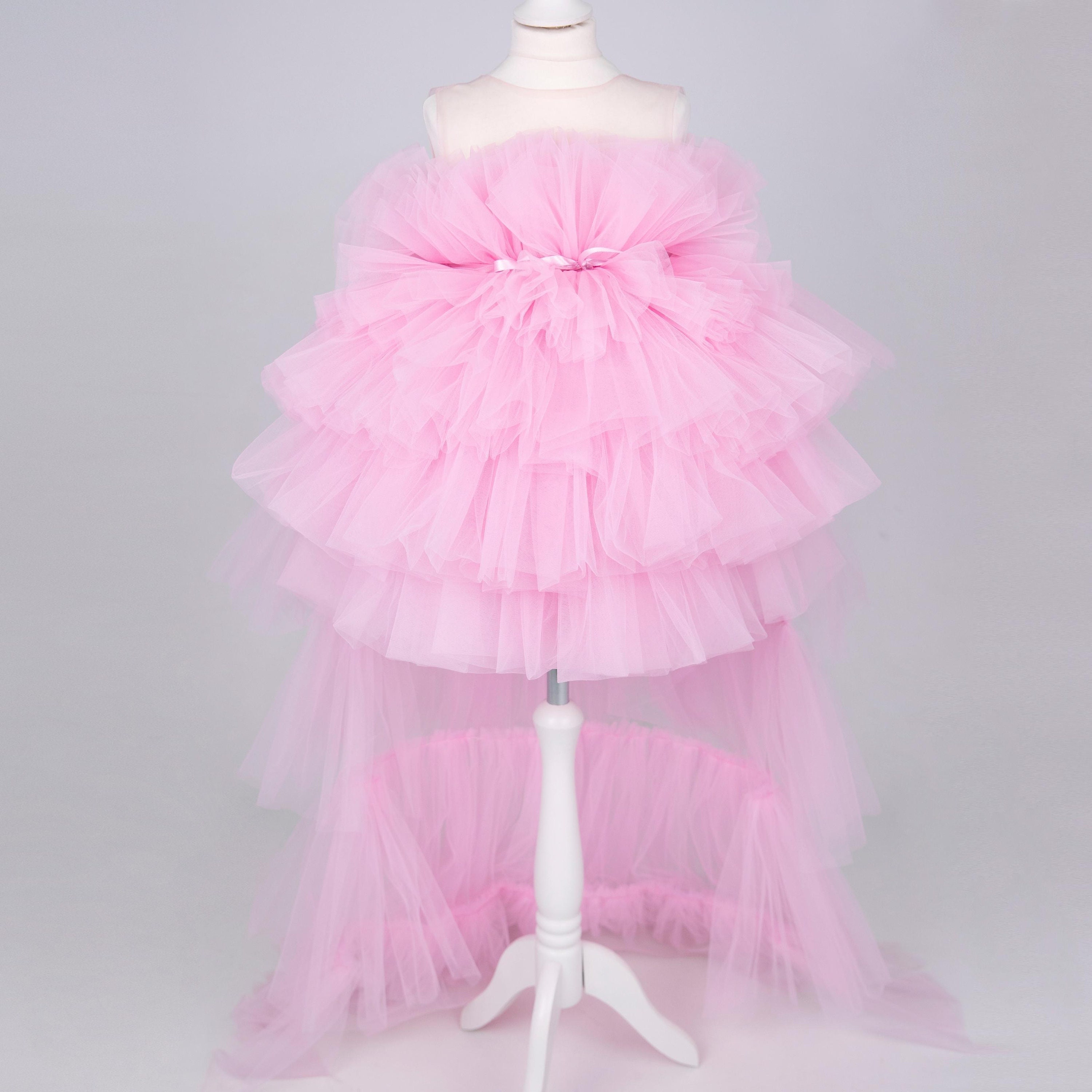 Pink Dress Fluffy Dress Girls Puffy Dress Girls Tulle - Etsy