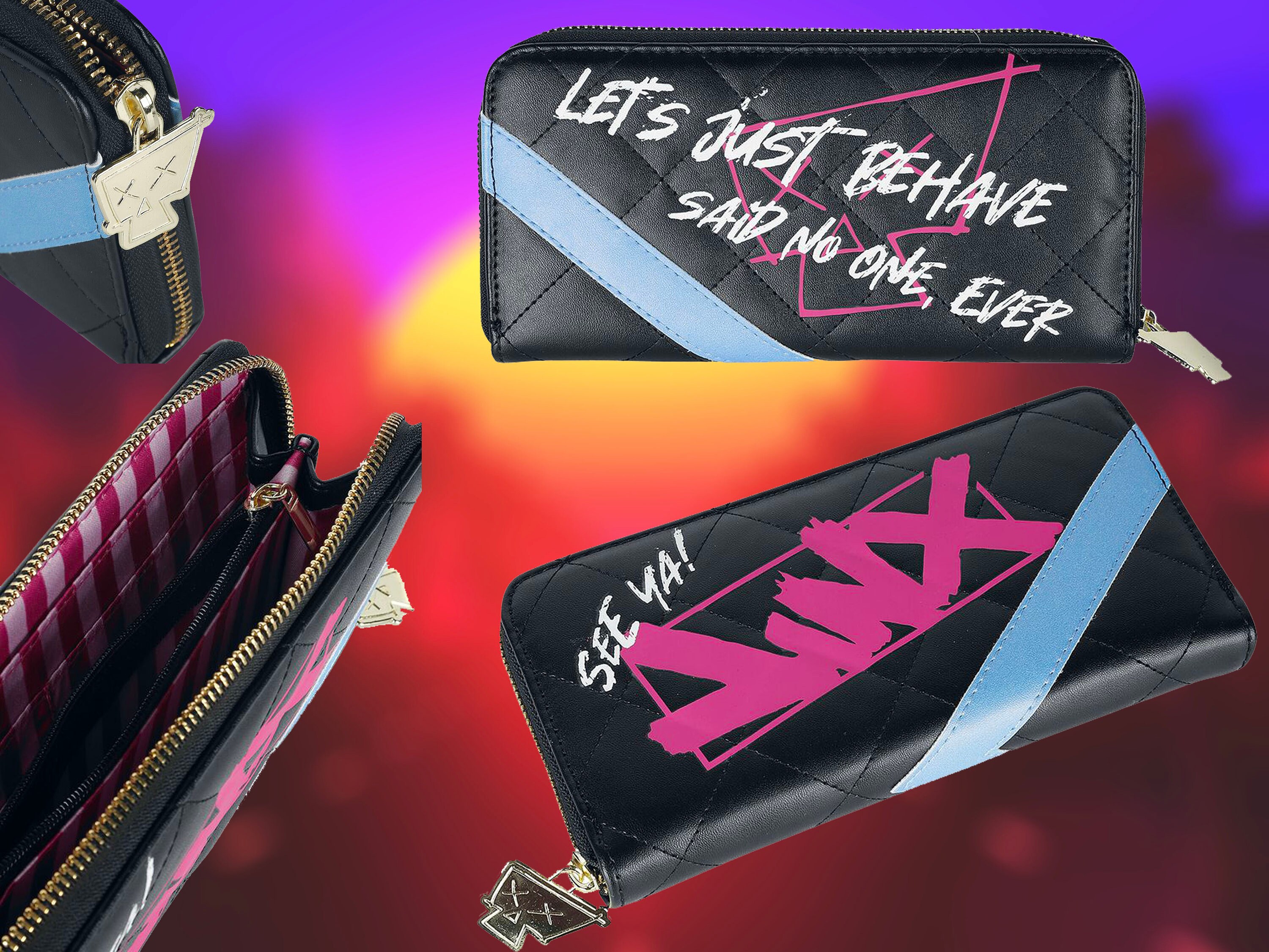 League of Legends LOL Wallet Purses Jinx Skull KDA K/DA Reflective