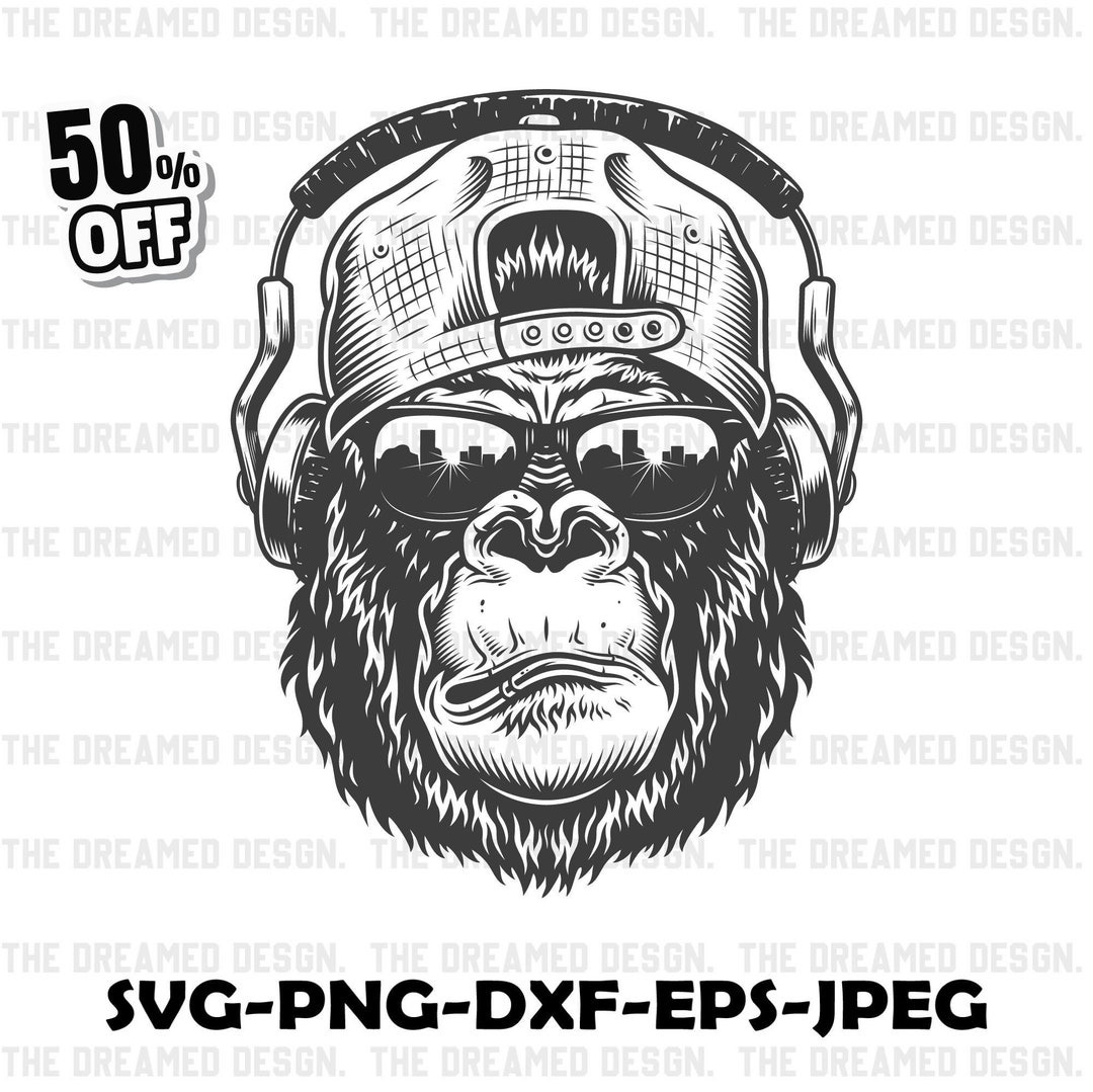 Gorilla Svg Gorilla Head Svg Gorilla Monochrome Style Svg - Etsy