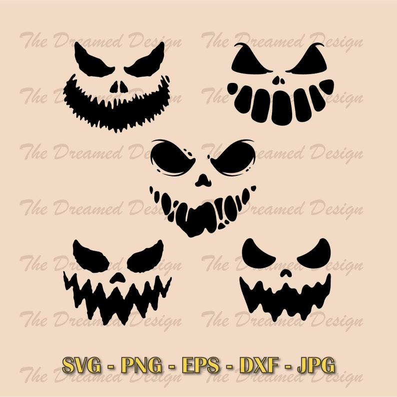 Scary Ghost Horror Face SVG Bundle Halloween SVG Spooky - Etsy