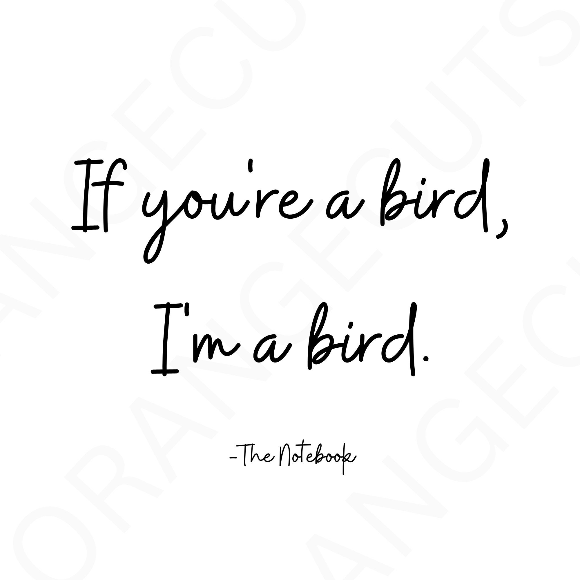 If You're a Bird, I'm a Bird PNG Wall Art Digital Download, Love Quote ...