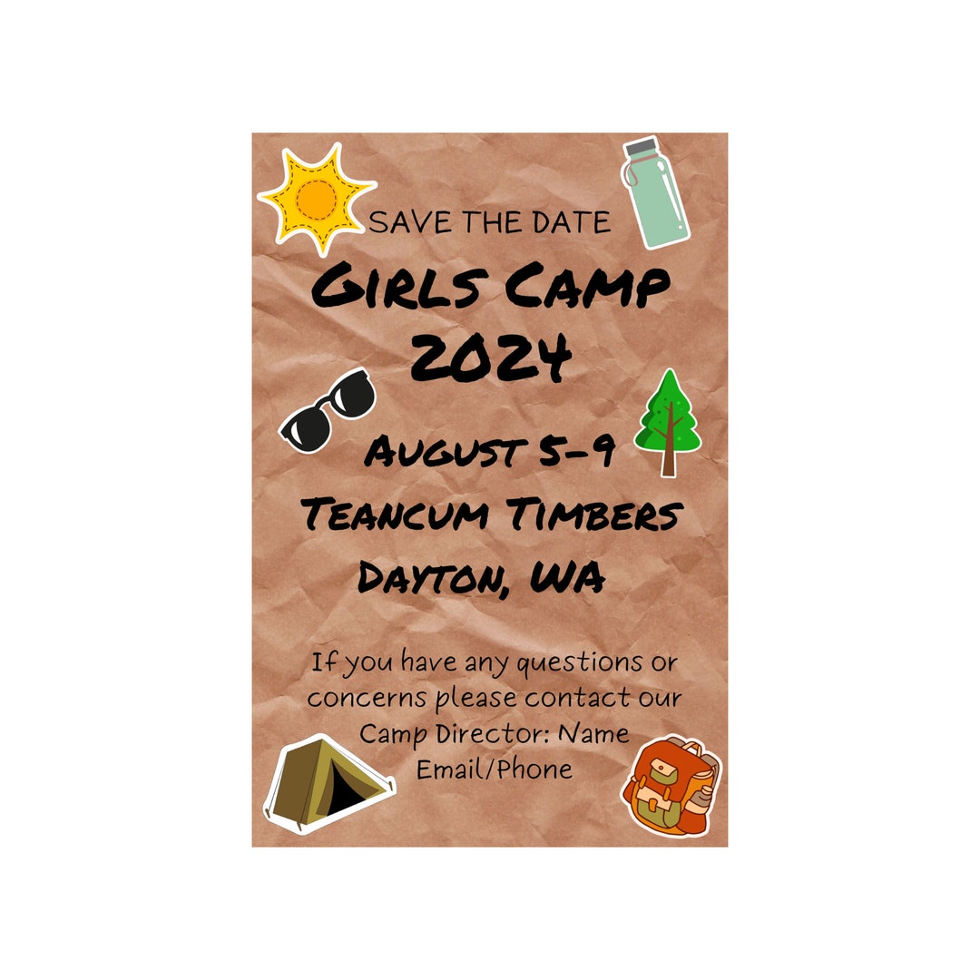Save the Date Girls Camp, Girls Camp 2024, Girls Camp, LDS, Young Women ...