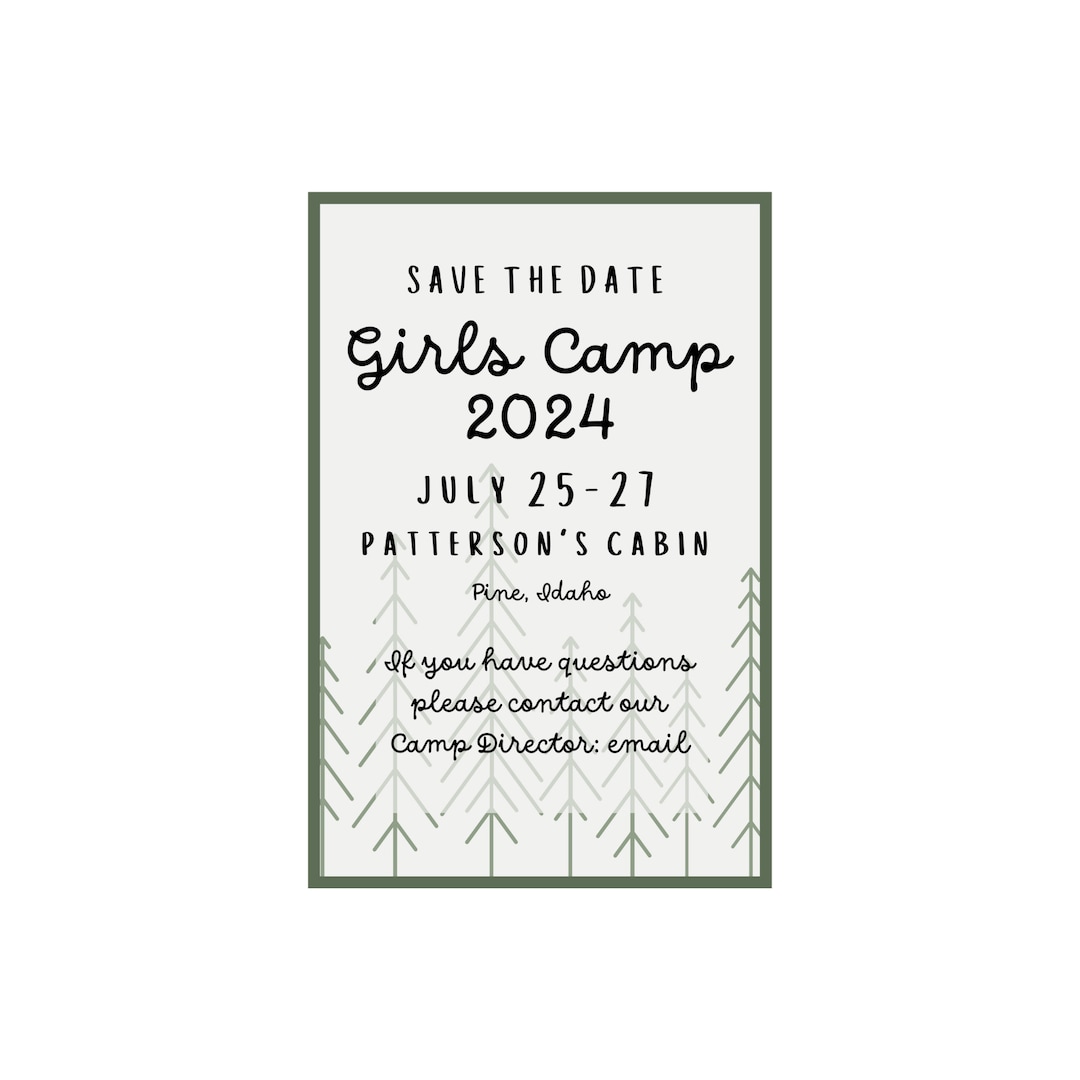 Save the Date Girls Camp, Girls Camp 2024, Girls Camp, LDS, Young Women ...