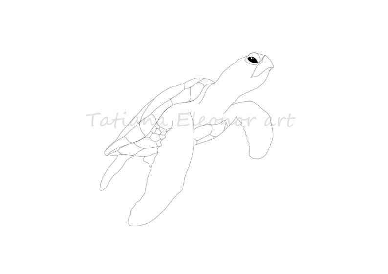 Ocean Art Tattoo Under the Sea Navy Beach Wall Art Sea Turtle Etsy