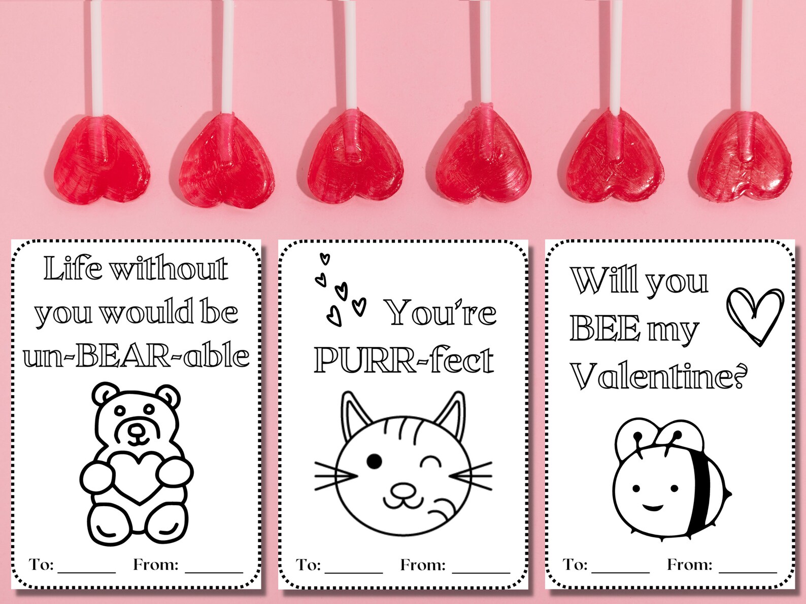Printable Valentine Coloring Card Kids Valentines Cards - Etsy