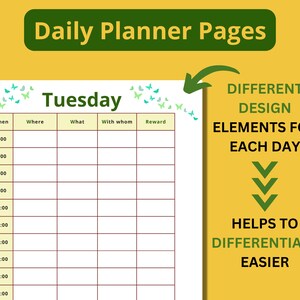 ADHD Planner for Kids ADHD Student Planner Printable Autism Education ...