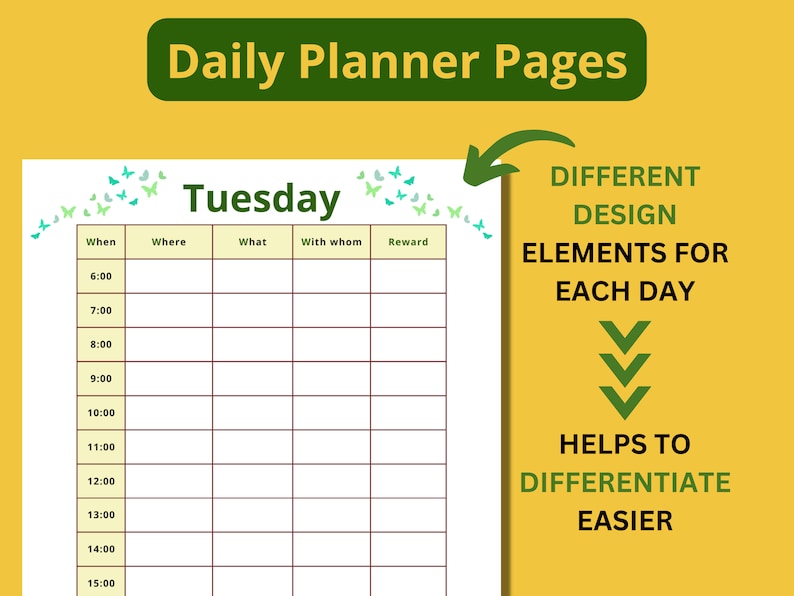 kids adhd autism planner with images and adhd friendly design