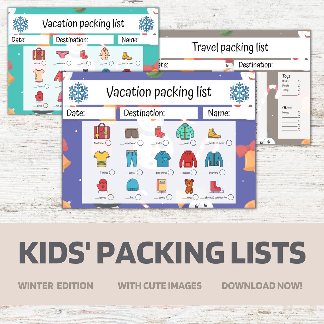 Kids Packing List Vacation Packing List Printable Travel - Etsy