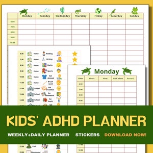 ADHS-Planer für Kinder ADHS-Planer zum Ausdrucken Autismus-Erziehungs-Checkliste für Kinder ADHS-Kalender