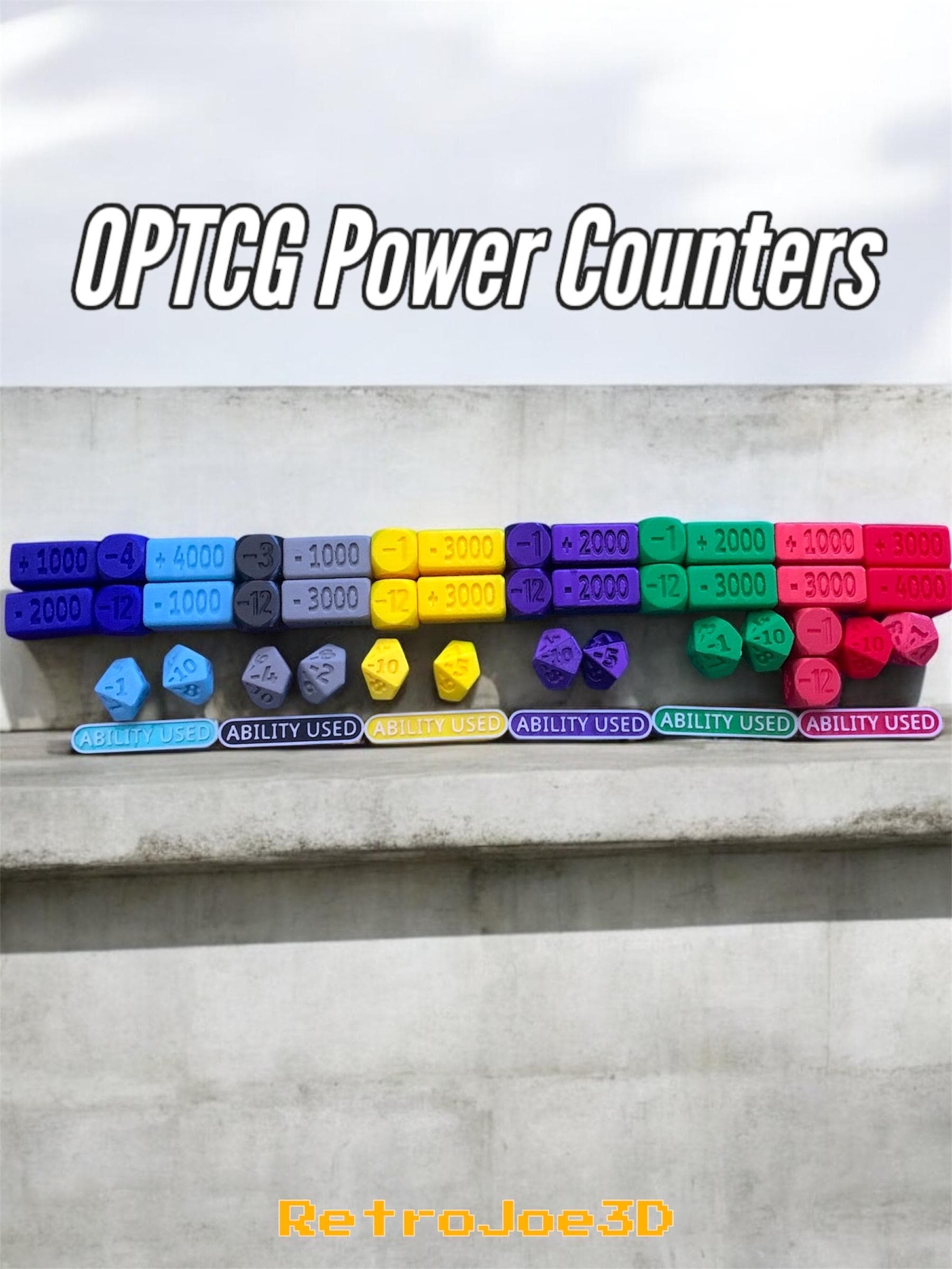 パワーカウンター TCG パワーカウンター 非回転 4 面セット。(パワーカウンター 1 個