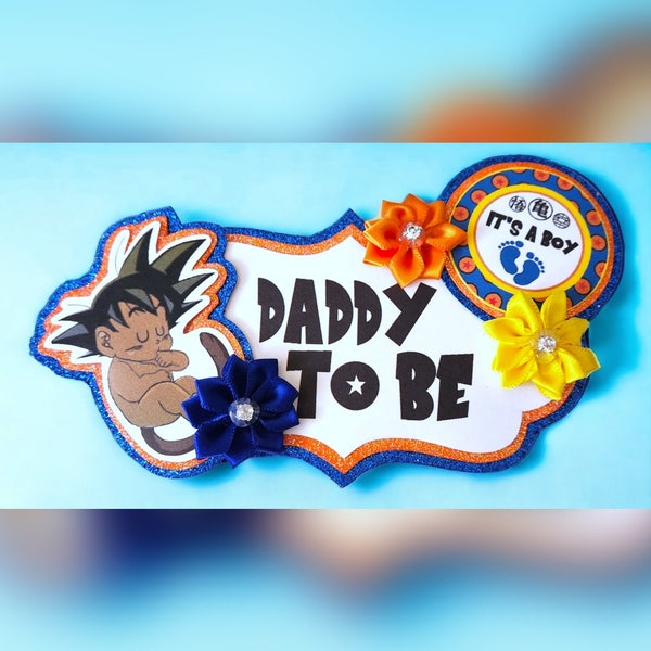 Baby Boy Anime Baby of Color Themed Baby Shower Daddy Badge