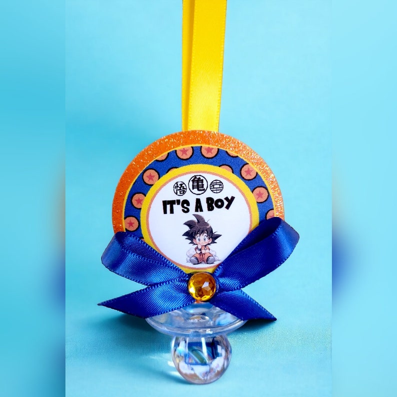 12 Baby Boy Yellow Anime Baby or Anime Chibi Themed Pacifier Necklaces ...