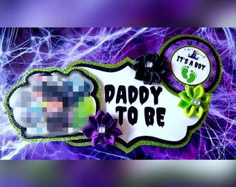 Halloween Monster Motel Themed Baby Shower Daddy Badge
