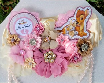 Baby Girl Baby Deer Themed Baby Shower Mommy Belly Sash