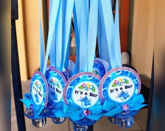 12 collares de chupete con temática extraterrestre hawaiana en color lavanda para bebé niño, regalos para baby shower (hoja de juego de 8 x 10 gratis, 1 por pedido)