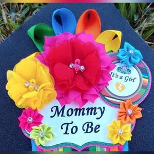 Baby Girl Fiesta Girl Themed Baby Shower Mommy Badge or Corsage