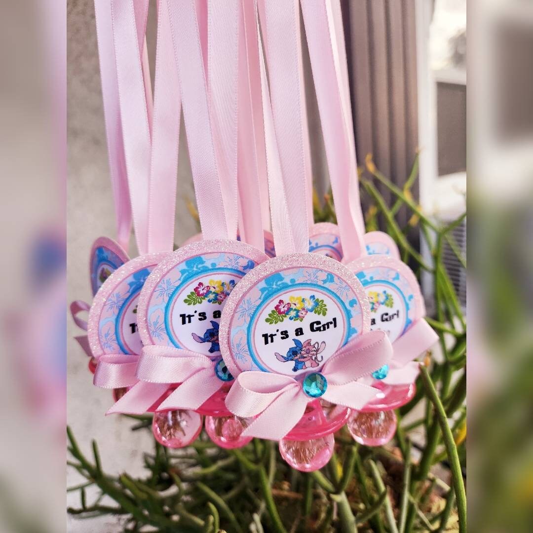12 Baby Girl Light Pink Hawaiian Boy Girl Aliens Themed Pacifier ...