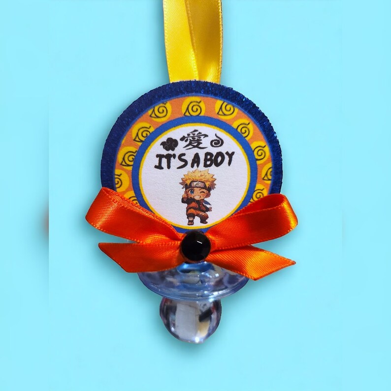 12 Baby Boy Anime Ninja Chibi Themed Pacifier Necklaces Favors Baby ...