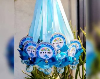 12 collares de chupete con temática alienígena hawaiana plateada para bebés, regalos para juegos de baby shower (hoja de juego 8 X 10 GRATIS, 1 por pedido)