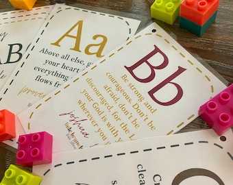 ABC Bible Verse Flashcards: Sunday School Homeschool Printable (PDF)