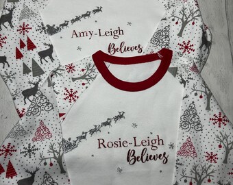 Glitter Reindeer Pyjamas – Personalised Holiday PJs for Kids, Teens & Adults