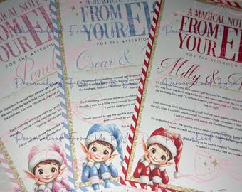 Personalized Elf Letter – Christmas Arrival Note, Printable Message