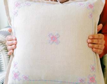 Afghan needlework pillow case