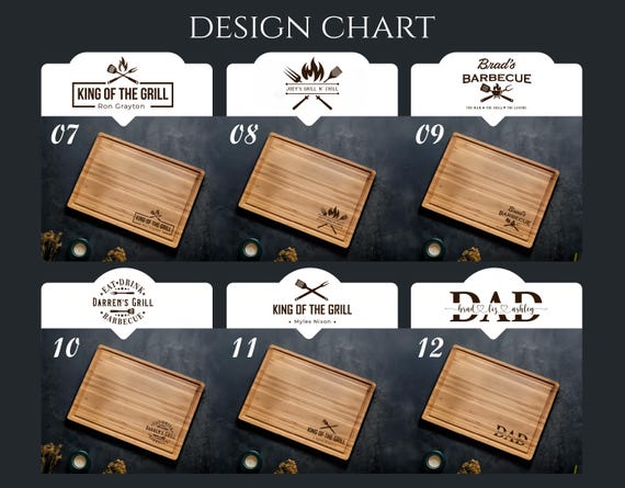 Personalized Dad Cutting Board, Father's Day Gift Cutting Board, Bamboo BBQ Board for Him, Custom Engraved Gift for Dad, Grill Lover Board