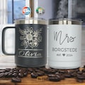 Personalized Laser Engraved 15 Oz Coffee Mugs, Monogram Coffee Mug, Custom Mug Gift, Bulk Order, Custom Logo, Gift For Dad, Christmas Gift