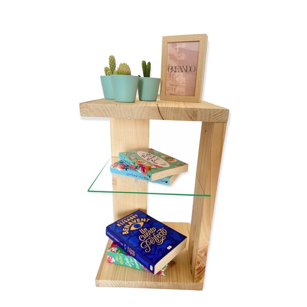 Wood Bedside Table Etsy
