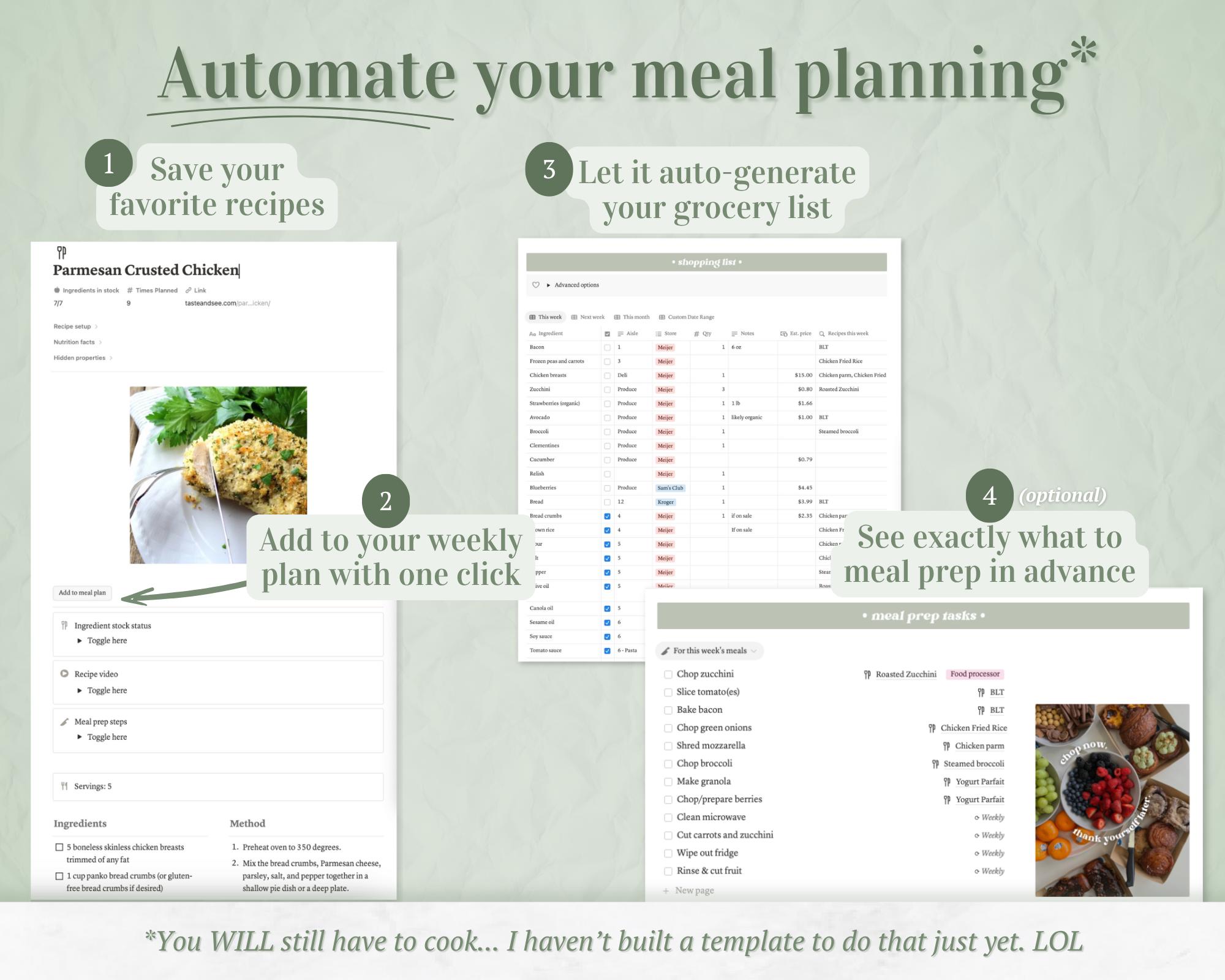 Meal Planning Notion Template 2.0 - Digital Meal Planner and Grocery ...