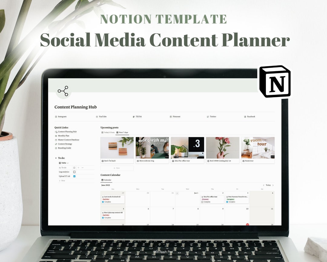 Social Media Content Planner Notion - Small Business Social Media ...