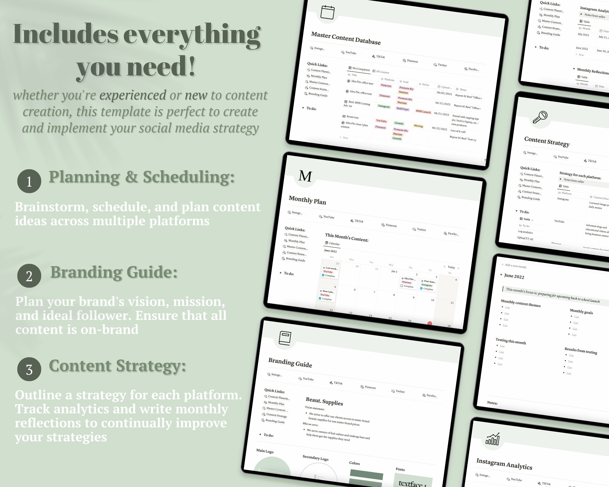 Social Media Content Planner Notion - Small Business Social Media ...