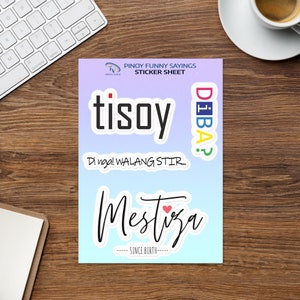 Tisoy Diba Di Nga Walang Stir Mestiza, Pinoy Home Decor Art, Decalque de vinil Folha de adesivos filipinos, Pinoy Funny Sayings Tagalog Sticker