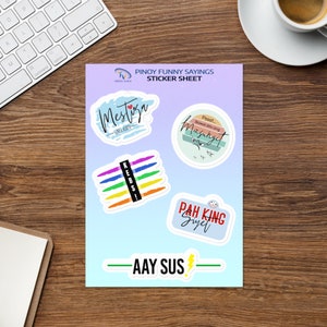 Mestiza, Pah King Aay Sus Folha de adesivos engraçados para laptop em tagalo, decalque de vinil para carro e garrafa de água filipino, Masungit Kebs Pinoy provérbios de humor