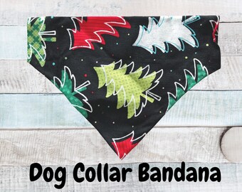 Dog Bandana - Over the Collar - Pet Over the Collar Bandana - Over the Collar Cat Bandana - Christmas Trees Bandana