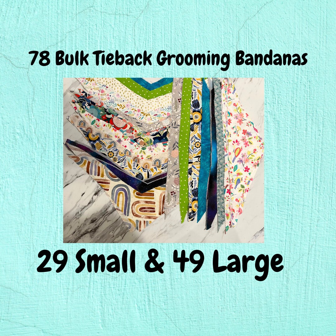 78 Tieback Dog Grooming Bandanas Dog Groomers Bandanas Bulk Etsy