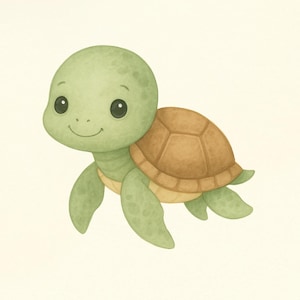 Baby Sea Turtle Watercolor Print - Ocean Nursery Wall Art, Coastal Baby Shower Gift, Beach Theme Decor