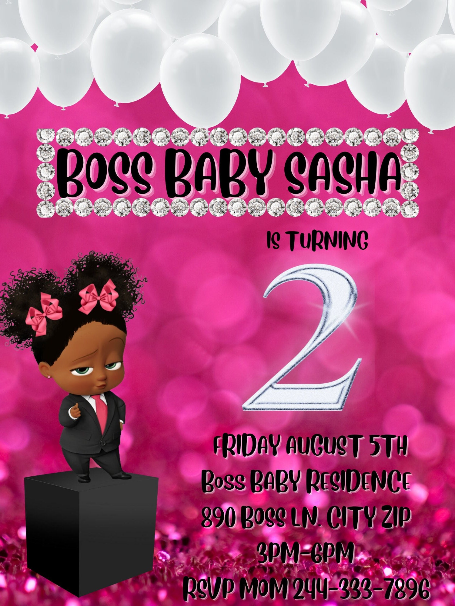 Boss baby sale girl invitations