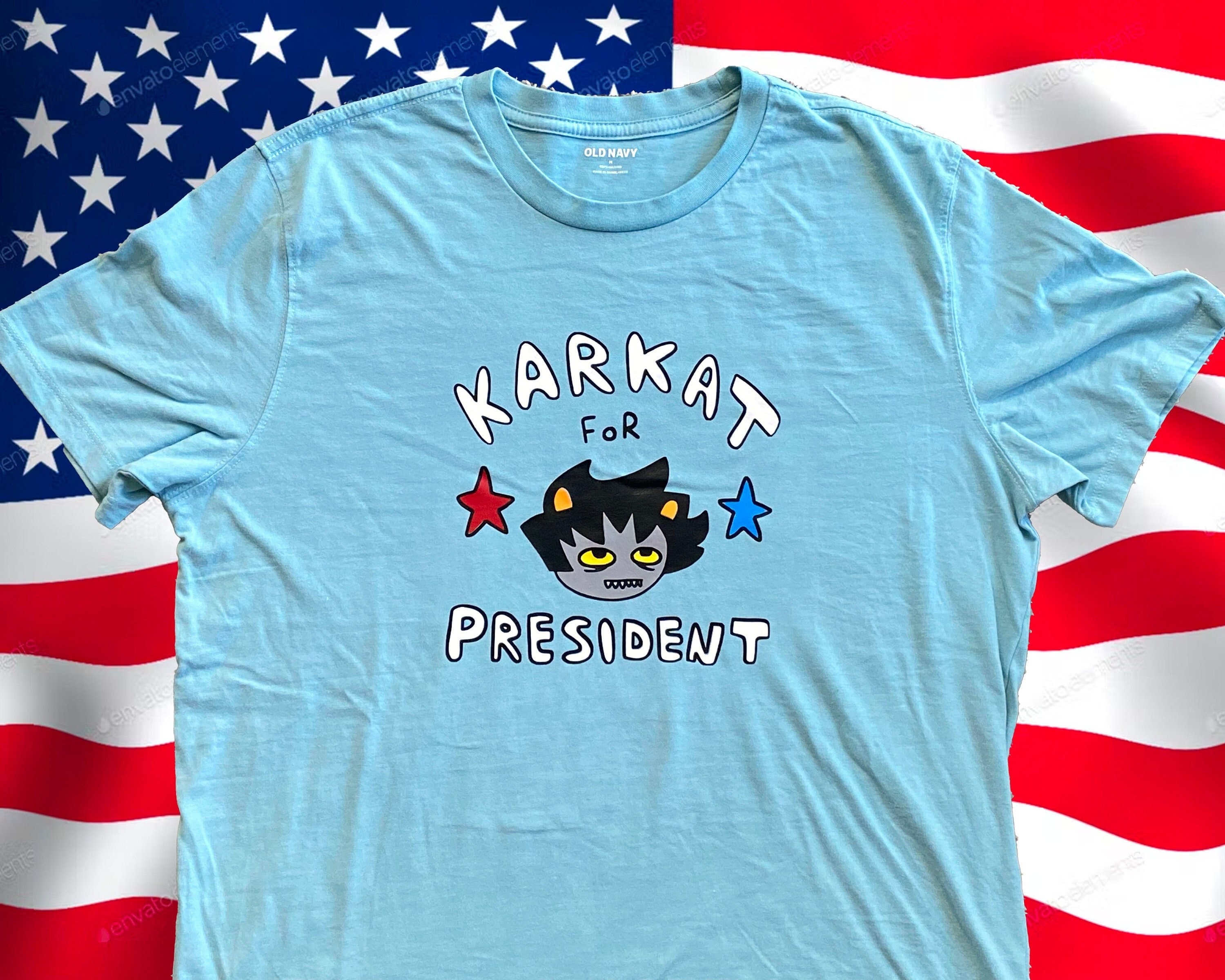 Karkat for President Homestuck Tee Shirt Plain Blue Version Etsy