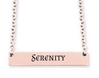 Serenity Sobriety Recovery Necklace - - Alanon and AA Sober Jewelry - Gift Necklace for Women - Name, Quote, Date Can Be Engraved on Back