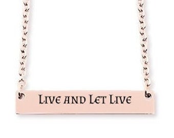 Live and Let Live Sobriety Recovery Necklace - Alanon and AA Jewelry - AA Pendant Women, Friend - Name, Sober Date Can Be Engraved on Back