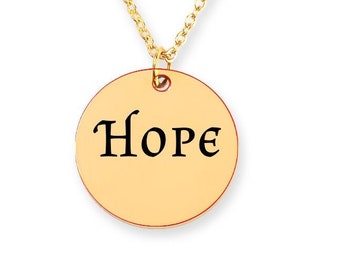 Hope Coin Sober Recovery Necklace Gift with Engravable Back for a Variety of People, including those in AA and Alanon - Choice of Colors