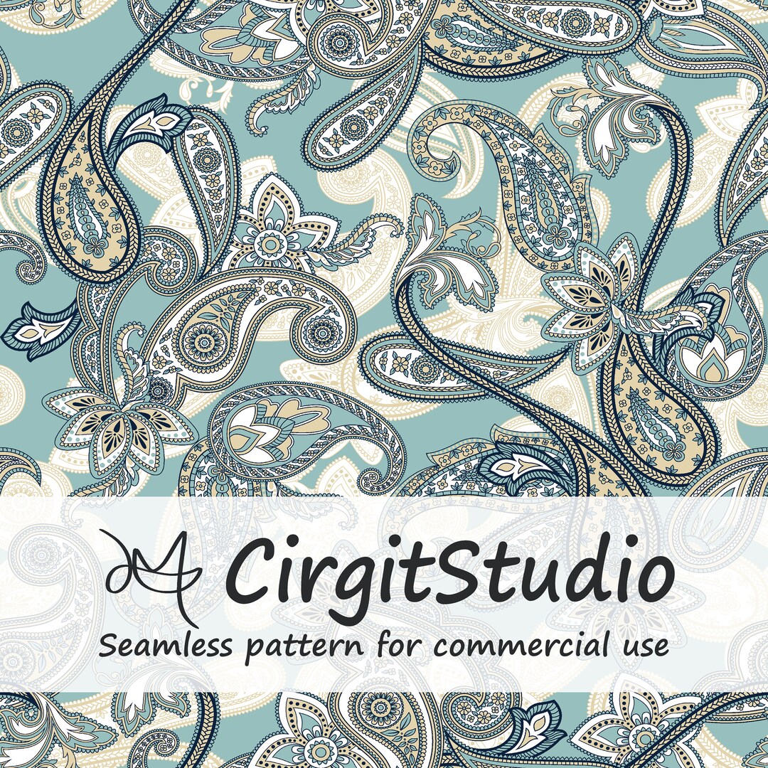 Seamless Floral Paisley Digital Fabric Pattern, Printable Paper ...