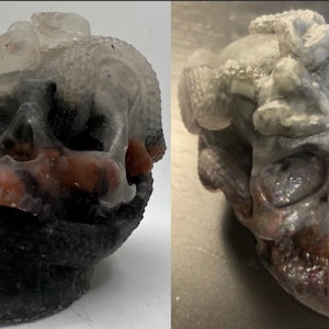 L Lilith Crystal Skull with Snakes 3.94”-2.95”-2.36” (14.2 oz) - communicate/connect with Lilith, invocation/evocation, altar, magic